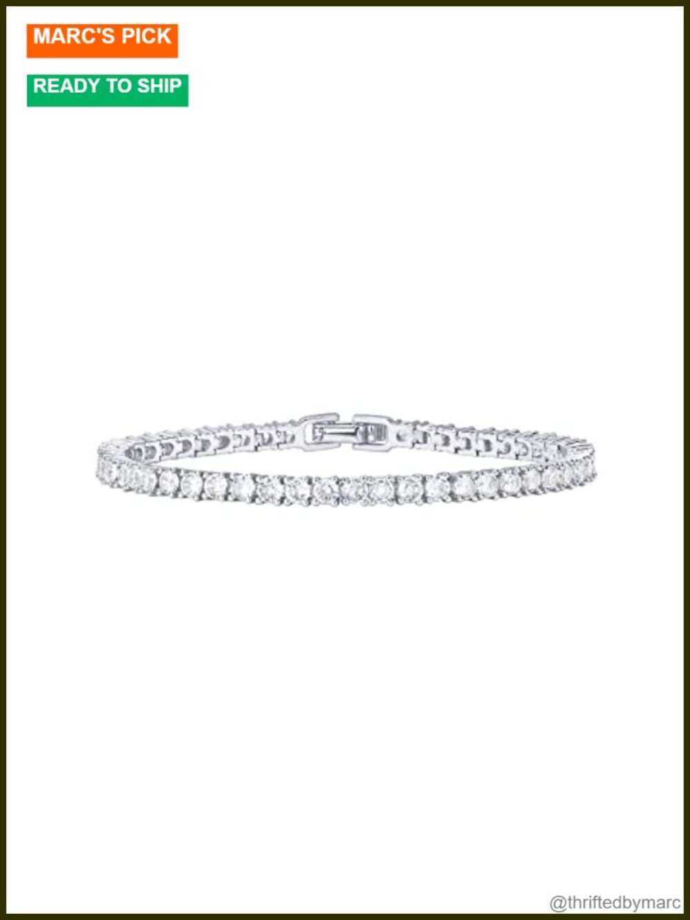 14K Gold Plated 3mm Cubic Zirconia Tennis Bracelet 6.5"